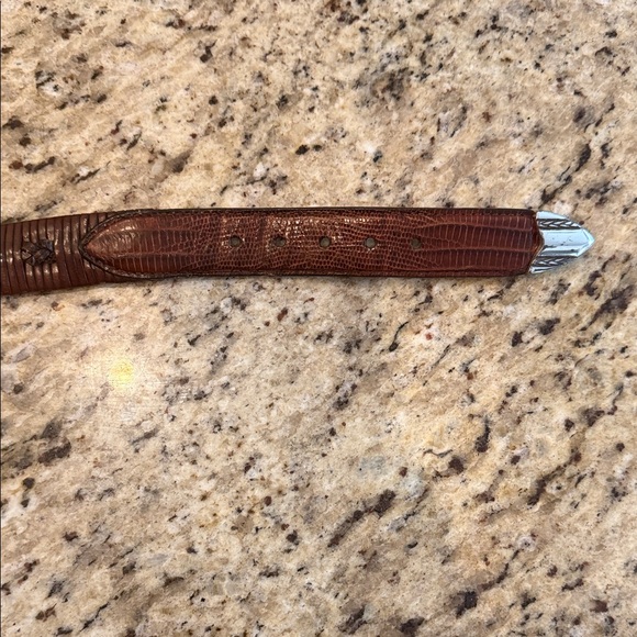 Brighton Woven Brown Leather Belt with Silver Buckle - Picture 4 of 7